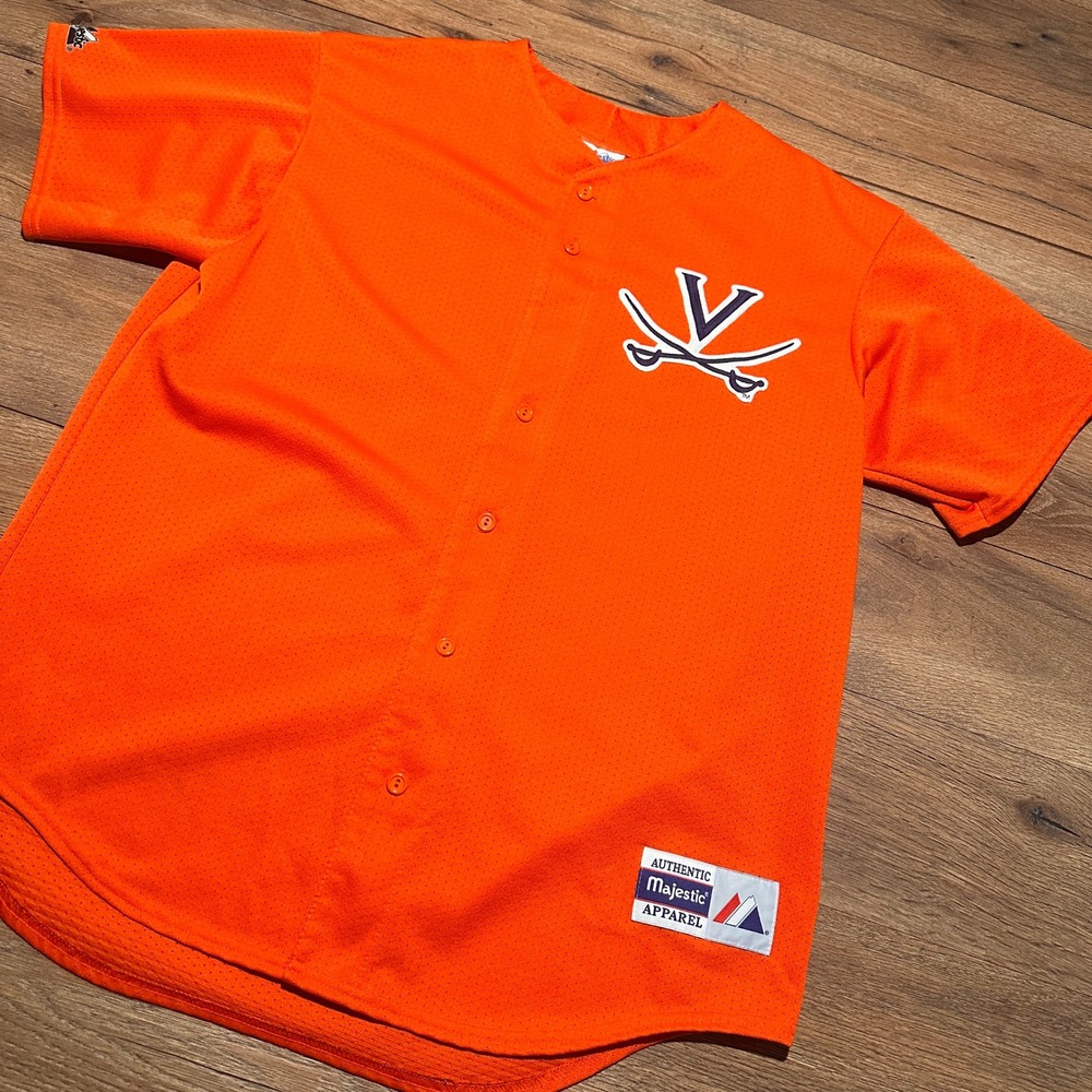 Vintage Majestic Orange Virginia Cavaliers Jersey Mens XL Made in USA